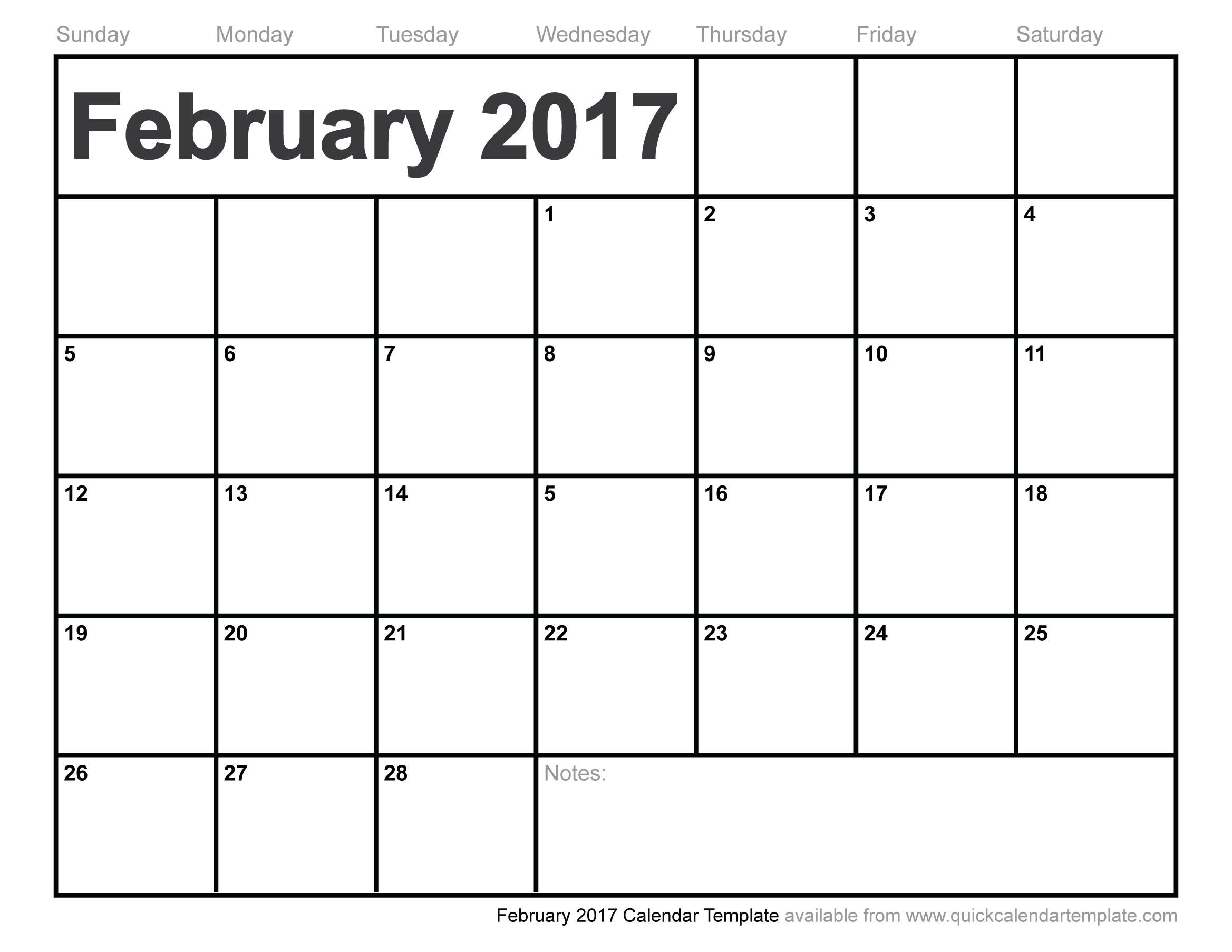 February 2017 Activity calendar